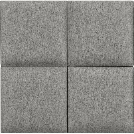 Juego de 4 cojines de pared de tela 30 x 30 cm gris claro 030010642 (1/5)