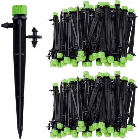 Ensemble vert de 50 micro-asperseurs à goutte-à-goutte, 360 degrés, 8 trous (1/5)