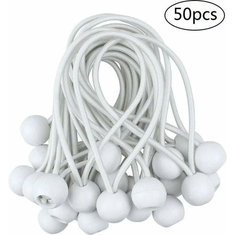 Tendeur De Bille Élastique - Corde Élastique 10 cm - Pour Bâche Auvent Tente Camping - Lot De 50 Pièces (1/4)