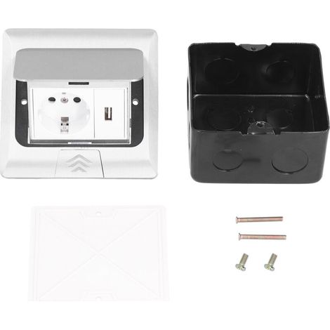 Prise électrique au sol encastrée, boîtier de prise escamotable, norme UE, accessoires d'alimentation USB 250 V 16 A (1/5)