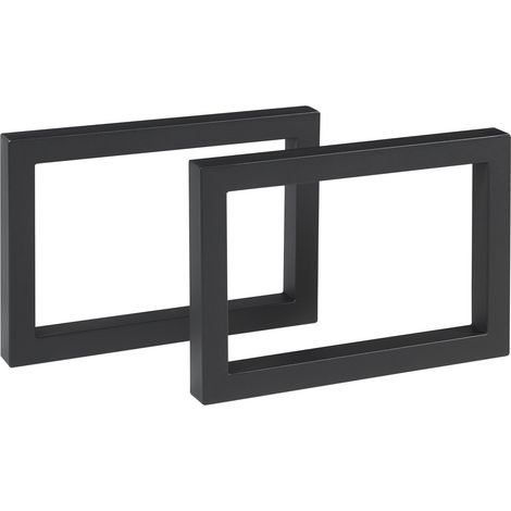 Set de 2 patas de mesa Lunderskov rectangulares acero 35x50cm - Negro [en.casa] (1/5)