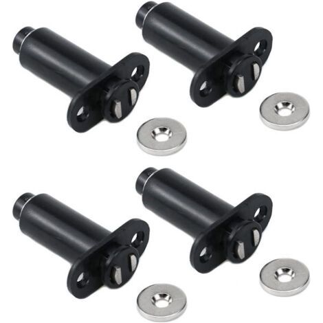 Loquet de porte magnétique encastrable à ouverture par pression (Lot de 4) — Loquet d'armoire à ouverture par pression, Action Push-Pull, Ressort de compression, Déverrouillage par pression (1/5)