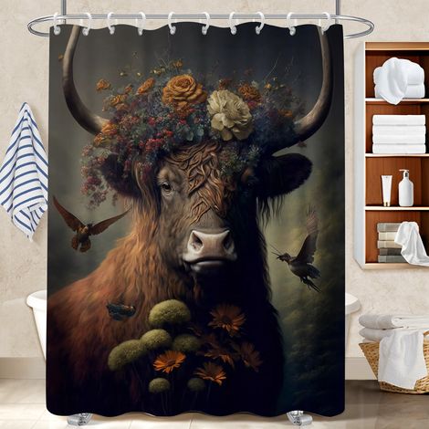 Rideau de douche tissu polyester 180x180 Élégant housse de baignoire pour famille nombreuse (1/5)