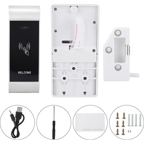 Serrure électronique intelligente à induction numérique pour armoires, casiers, sauna, spa, salle de sport (Argent) (1/5)