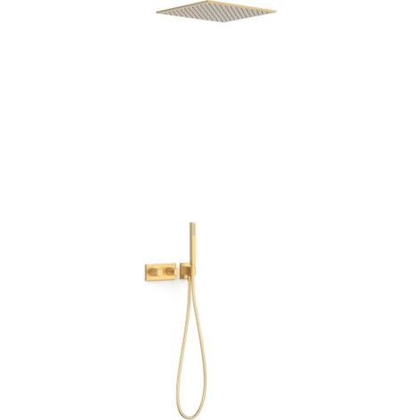 Kit robinet thermostatique encastré à 2 voies B-system pour douche Or Mat 24K - TRES 30725206OM