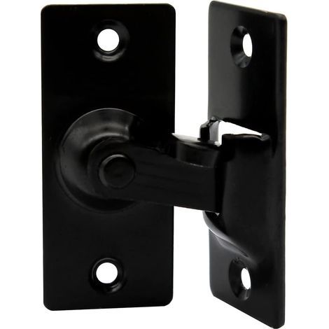 Serrure de porte en acier inoxydable à angle droit à 90 degrés, utilisée pour les clôtures en bois, les portes et fenêtres, les portes coulissantes (black) (1/5)