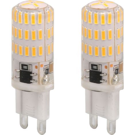 Lot de 2 ampoules LED G9 3W 3000K 46 LED blanc chaud, dimmables, sans scintillement, 220V (1/5)