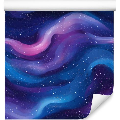 Aquarell-Galaxie-Tapete, blau und marineblau, klare Details, 50 x 1000 cm (1/5)