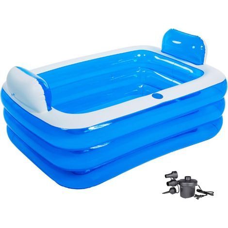 Aufblasbare Badewanne für Erwachsene, faltbare SPA-Badewanne für Dusche, Balkon und Garten, mit elektrischer Pumpe, schnelles und einfaches Aufblasen. (1/5)