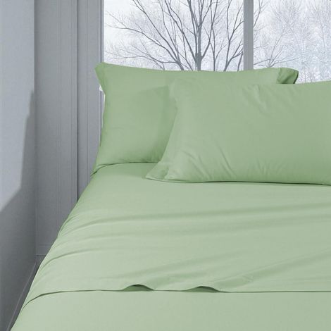 Completo Lenzuolo Invernale Flanella Tinta Unita Verde – 100% Cotone Felpato, Anti-Pilling, Caldo & Morbido, Made in Italy 1 piazza e mezza