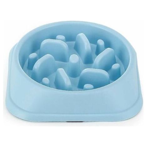 Gamelle anti-glouton pour chien - Alimentation lente et saine - Favorise la digestion - Anti-vomissement - Support antidérapant - Gamelle pour chien de taille moyenne - Bleu (1/5)