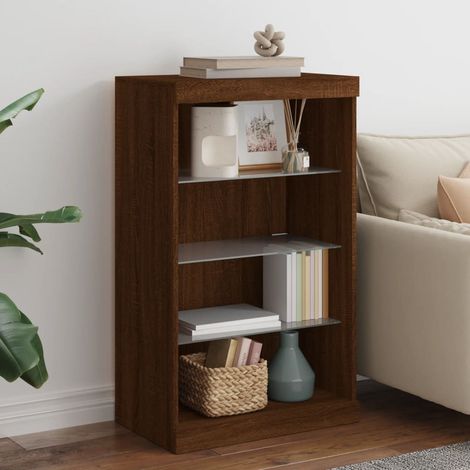 Sideboard mit LED-Leuchten Braun Eichen-Optik 60,5x37x100 cm