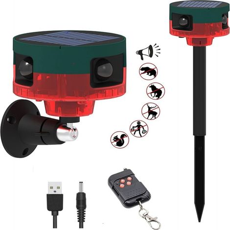 HULPPRE Solaire Extérieur Motion Capteur Alarm-Dog Barking&Gunshot Son, 130db Loud Noise Maker, Support Enregistrement, 13 Kinds de (1/5)