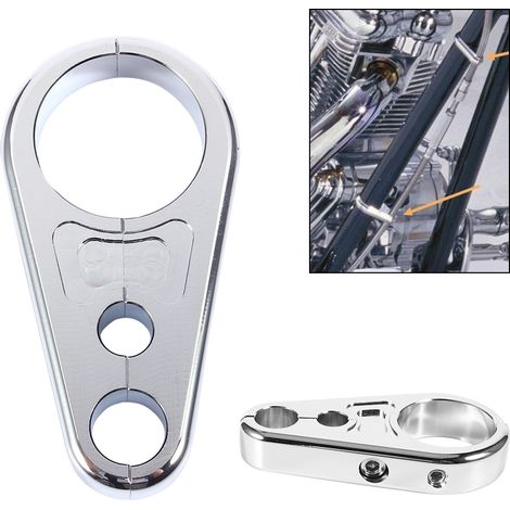 Accessoire pour moto, collier de serrage pour conduite de frein de quad, 25 mm, compatible avec Harley-Davidson, finition électroplaquée, vendu à l'unité (marque déposée Harley GBC, contrefaçon, ne pe (1/5)