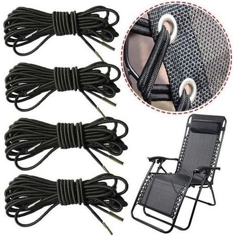 Corde Remplacement élastiques 4pcs, Corde Elastique, Convient pour Transat Jardin Exterieur Fauteuil Jardin Exterieur Chaises Longues De Jardin Chaises De Plage Patio Et Autres Chaises (1/4)