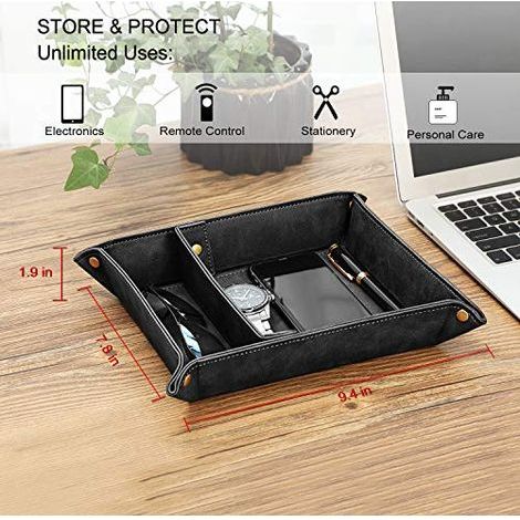 Abnehmbares 2-stöckiges Regal mit Ablagen zur Aufbewahrung von Tabletts, Nachttisch- oder Schminktischregal, schwarz. (1/5)