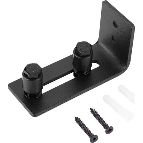 Guide Sol Porte Coulissante, Guide de plancher Porte, Rail de Sol Pour Porte De Grange, Guide Pour Le Sol du Support du Sol Coulissant Pour Montage Mural Réglable en Acier au Carbone (1/4)