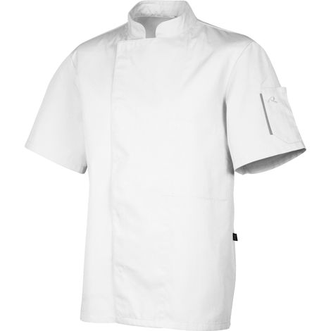 Veste de cuisine mixte manches courtes Robur Nero Blanc 3XL.