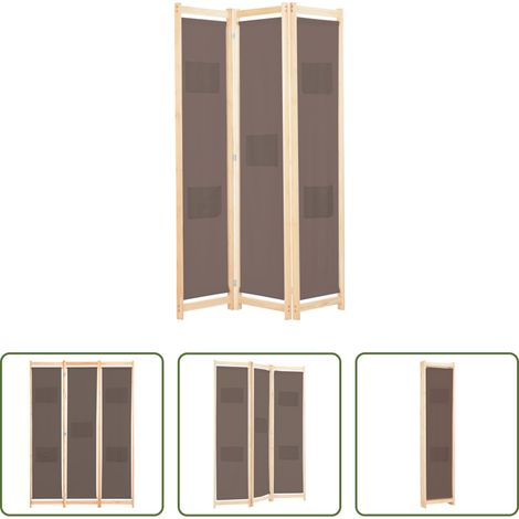 Raumteiler Braun - 3-teiliger Raumteiler Braun 120 x 170 x 4 cm Stoff (1/5)