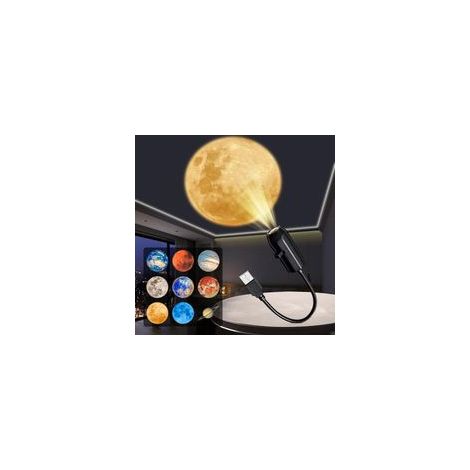 Proiettore fotografico di pianeti e luna, romantica luce notturna a LED per decorazione ambientale con proiezione in camera da letto, plafoniera a forma di stella (serie Pianeti) - Crezuo
