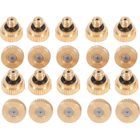 Brass misting nozzles for cooling system (0.4 mm) 10/24 UNC Garden 20pcs (1/4)