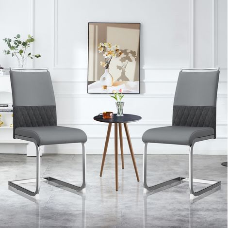 Silla comedor ergonómica gris metal tapizada OKMYHOME (1/5)