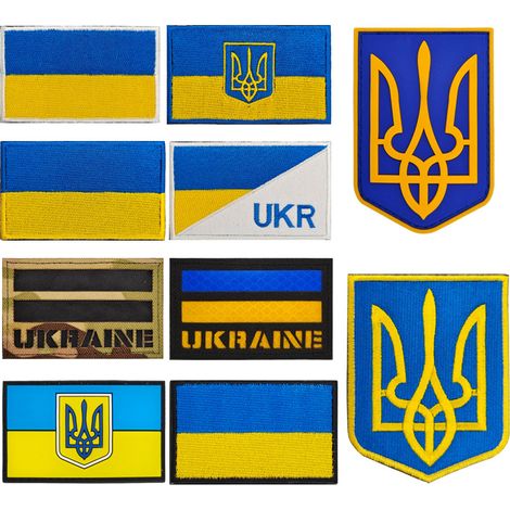 Lot von 10 Trident Doré Bleu Jaune Drapeau Brodé Velcro Badge SA