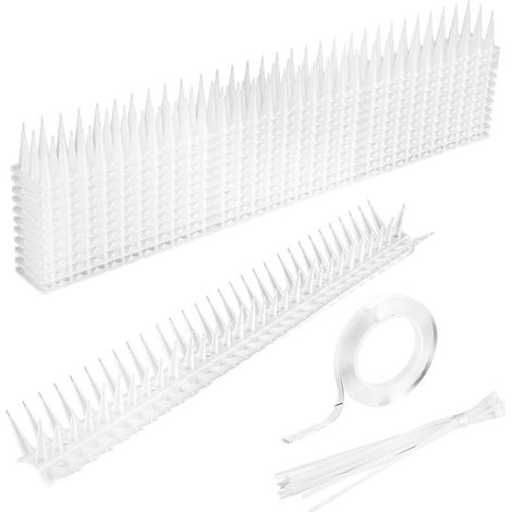 Pics anti-oiseaux 5m – Pointes inoffensives pour pigeons, moineaux, corbeaux – Installation facile avec ruban adhésif double face – Lot de 12 (1/4)