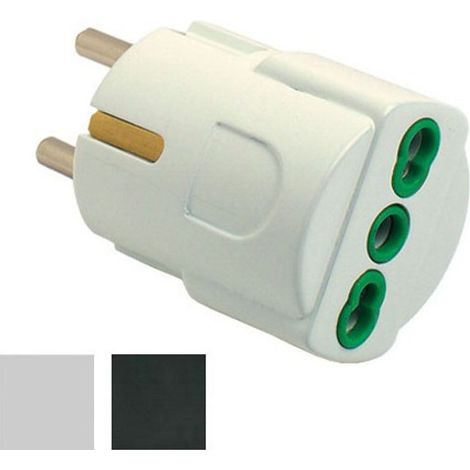 Adaptador Schuko 10/16A+T Negro 81091 Fme