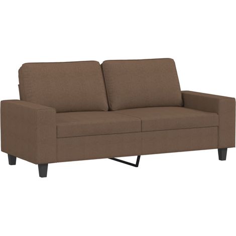 Canapé Sofa à 2 places Marron 140 cm Tissu (1/5)