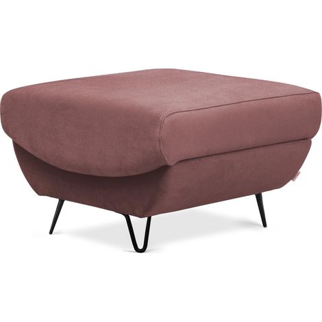 Pouf en velours ZURIK – Confort et praticité-Rose poudré (1/5)