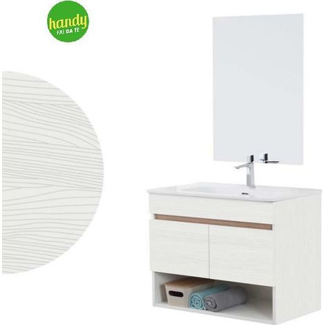 Composizione bagno Revital Feridras 80 cm bianco frassinato con vano a giorno (1/2)