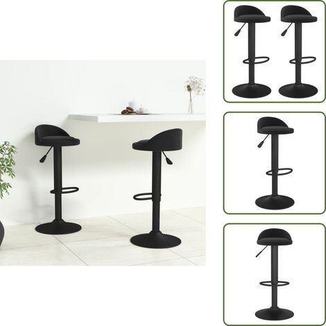 Tabourets de bar lot de 2 Noir Velours - Tabouret De Bar - Chaise De Comptoir - Fauteuil De Bar - Meuble De Salon - Mobilier Contemporain (1/5)