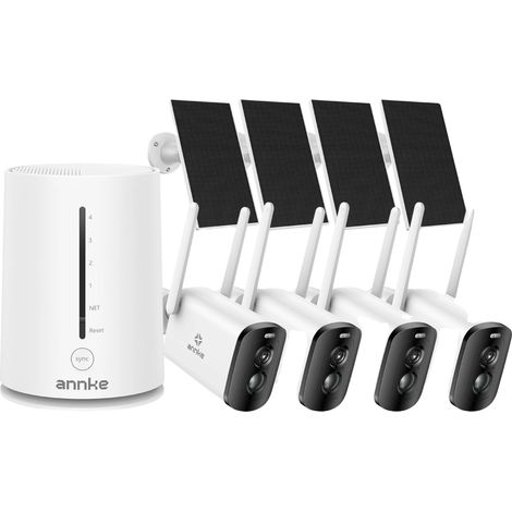 Caméra de sécurité solaire, résolution 4MP, WiFi double bande, 5200mAh 4pcs Caméra (1/2)