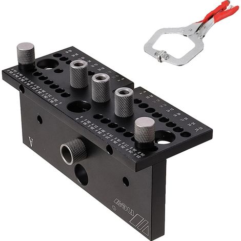Gabarit à chevilles, Design ergonomique, Épaisseur réglable, Ensemble Noir (1/2)