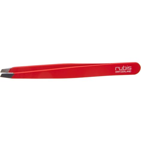 1 Pincette, Acier inoxydable, Pointe inclinée, Rouge, Manucure et pédicure, Soins personnels