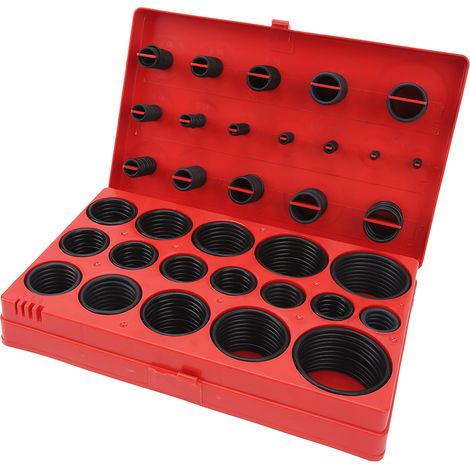 Kit d'assortiment de 419 joints toriques en caoutchouc nitrile, résistants à l'huile, pour réparation automobile (norme métrique). (1/5)