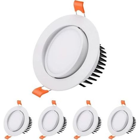 Spot LED Encastrable, [Lot de 4] 7W Spot LED Encastrable Salle de Bain, 6000k Blanc Froid Spot Encastrable LED Extra Plat 40° Orientable Spot de Plafond Angle 120° pour Salon, Cuisine, Couloir,diamètr (1/4)