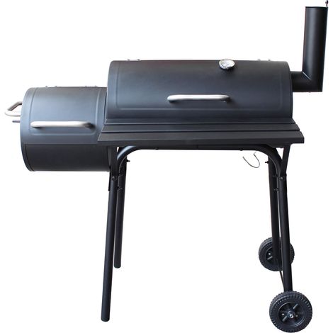 Barbecue a carbonella 110x64x114 cm in acciaio verniciato nero - Rosarno (1/5)