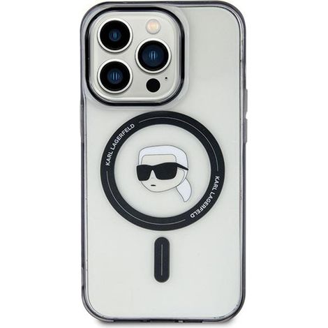 Karl Lagerfeld IML Karl Head MagSafe - iPhone 15 Plus Hülle (Transparent)