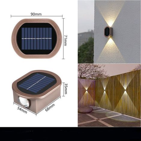 Applique murale solaire LED - - - IP65 - Batterie 600 mAh - Autonomie 8h (1/3)