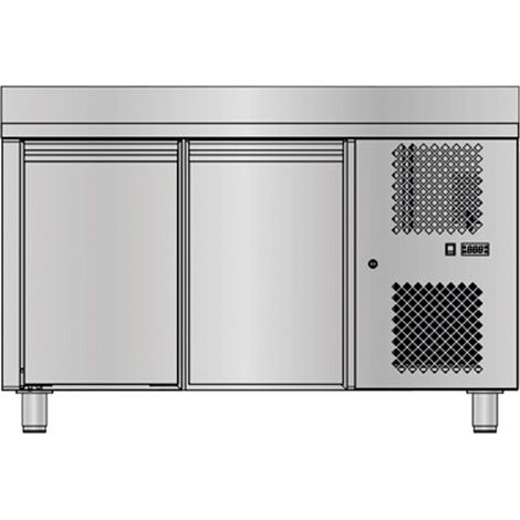 Table GN 1/1 négative avec dosseret - Prof. 700 - 2 portes - 210 L - Sofraca