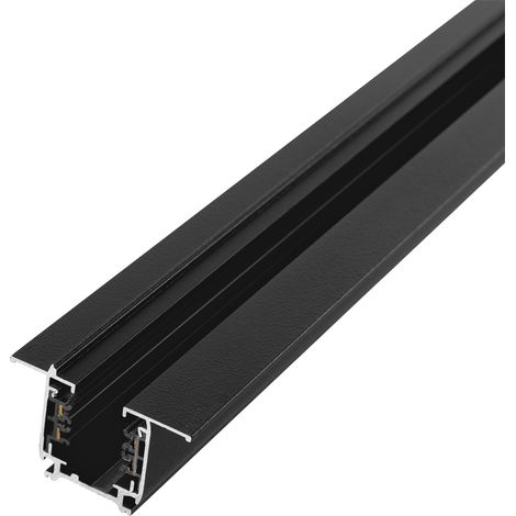 Dreiphasen-Stromschiene, schwarze LED-Strahler, 2 m, zum Einbetten [HO-LM3220-EM]