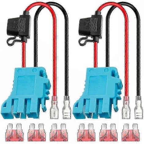 Lot de 2 connecteurs de faisceau de câbles 12 AWG avec fusible, compatibles avec les batteries PegPerego 12V SLA, pièces de rechange pour voitures électriques et jouets à chevaucher pour enfants. (1/5)