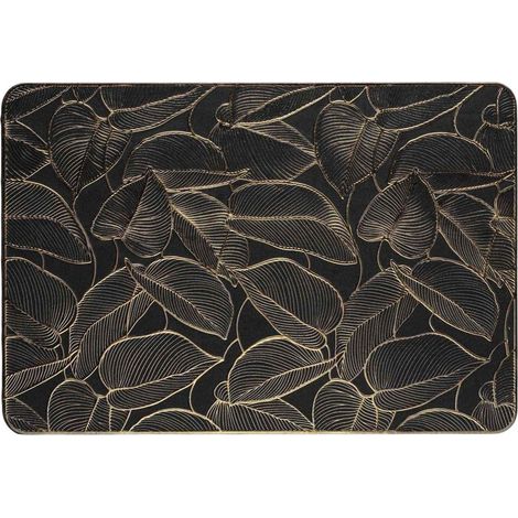 Set de Table Métallisé "Folis" 30x45cm Noir & Or (1/3)