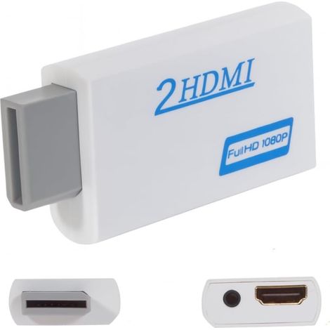 1 Adaptateur Vidéo, Convertisseur RCA vers HDMI, Sortie Audio 3.5mm, Compatible Console Standard, Plug & Play pour TV Moniteur (1/5)