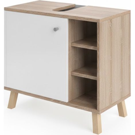 Meuble sous vasque simple Senyo, Blanc, 60 x 54 cm, Vicco