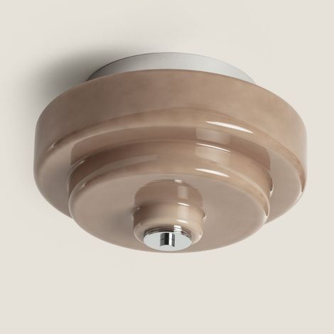 Plafón de Techo Cristal Nova Marrón ø30 cm (1/5)