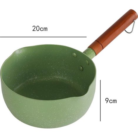 Casserole japonaise antiadhésive pour soupes de nouilles au lait, idéale pour les aliments pour bébés, couleur vert avocat, 20 cm (1/5)