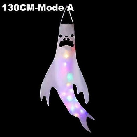Grande lampe LED d'extérieur pour Halloween, fantôme suspendu, déguisement, lampe lumineuse effrayante, accessoires d'horreur, décoration pour la maison ou le bar, 1 pièce, 130 cm - Modèle A (1/2)
